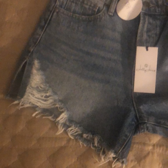 Jelly Beans Blue Jean Shorts Distressed Frayed Hem - Picture 7 of 11